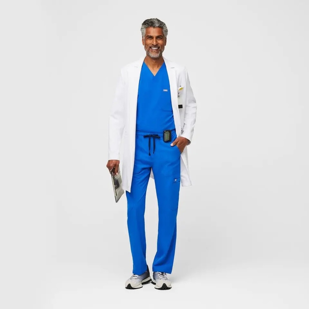 Figs Men's CAIRO ZIP FLY SCRUB PANTS in royal Blue Sz M